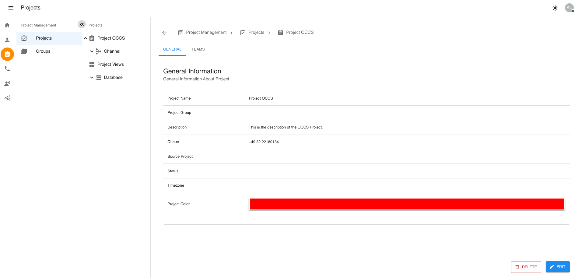 Project Management Page