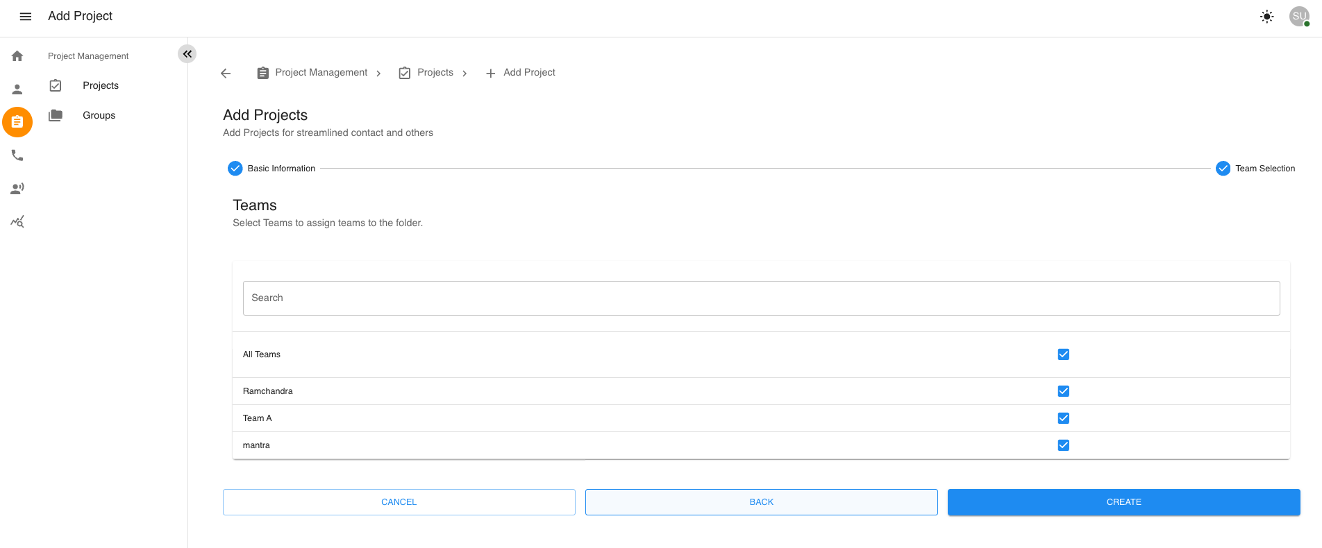 Project Management Page